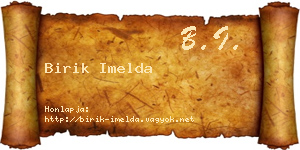Birik Imelda névjegykártya